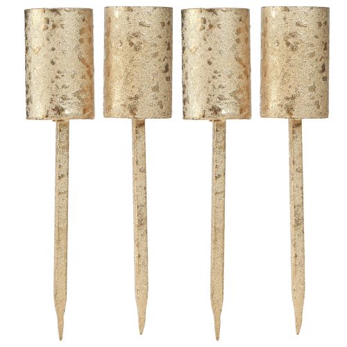Floristik24 Advent candle holder gold candle holder stick candles Ø28mm 4pcs
