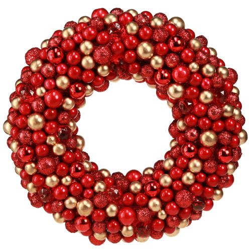 Product Advent wreath red gold ball wreath Christmas Ø33cm