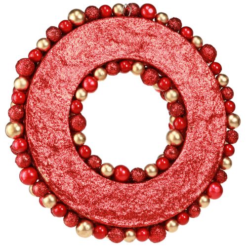 Product Advent wreath red gold ball wreath Christmas Ø33cm
