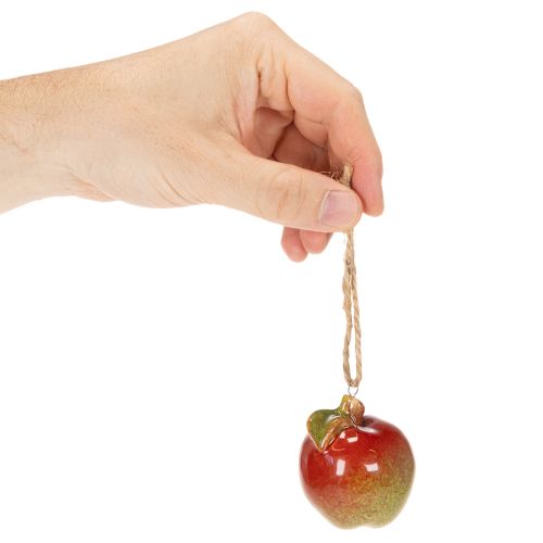 Product Autumn decoration apple ceramic for hanging 5cm 4pcs