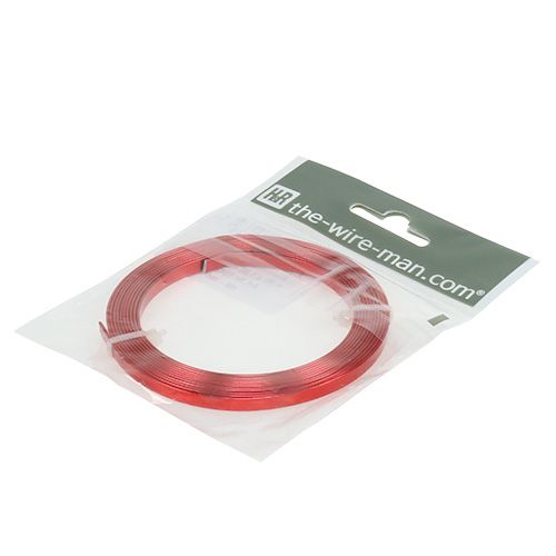 Product Aluminum flat wire red 5mm x 1mm 2.5m