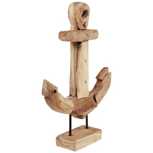 Product Anchor decoration wood metal with base teak maritime 26×7×38cm