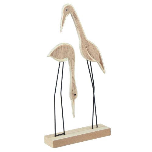 Floristik24 Stand Wooden Figure Crane Pair Natural 27.5×13cm 2 pcs