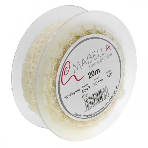 Product Lace Ribbon Wedding Decor Romantic Cream White W35mm L20m