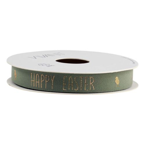 Floristik24 Velvet ribbon Happy Easter decorative ribbon Mint 15mm 5m