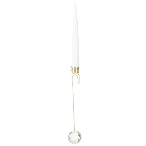 Product LED Tree Candles, Taper Candles with Crystal, Yellow Light, 31cm, 10 Pieces