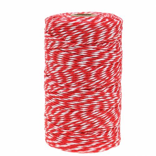 Floristik24 Cord red / white 220m