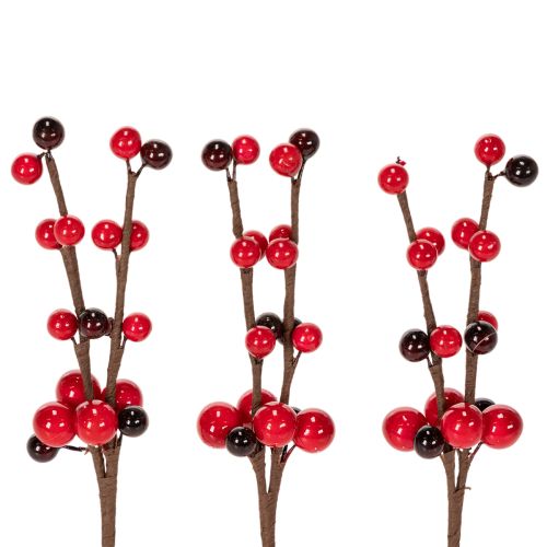 Product Artificial branch with red berries, 15cm, 6 pieces
