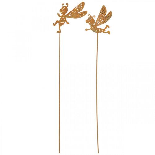 Product Flower plug bee, rust decoration, decorative plug patina L31/32cm 6pcs