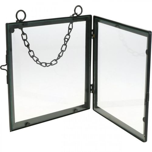 Floristik24 Picture frame for hanging metal and glass black 18x19cm