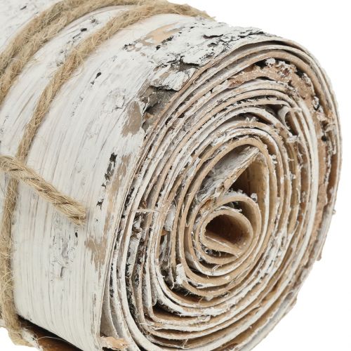 Floristik24 Birch bark roll white washed 10cm x 2.5m