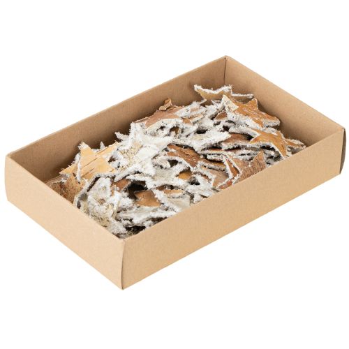 Product Birch stars, snow-covered, 4cm, natural, 60 pieces