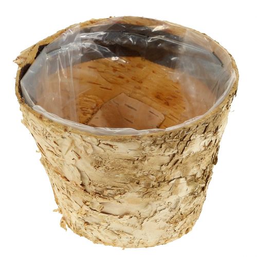 Product Planter round natural decoration bark birch pot Ø12cm H10cm 5pcs