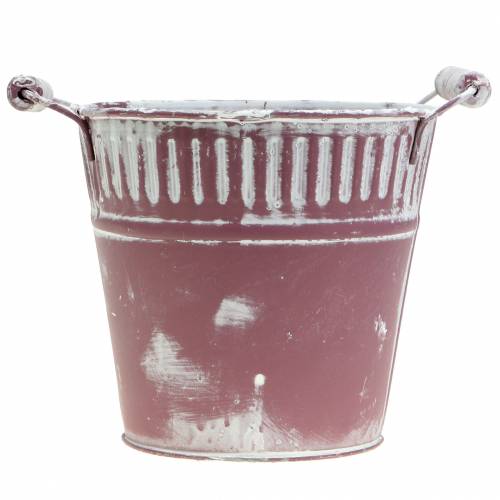 Product Metal bucket purple white washed Ø19cm H17cm 1 pc