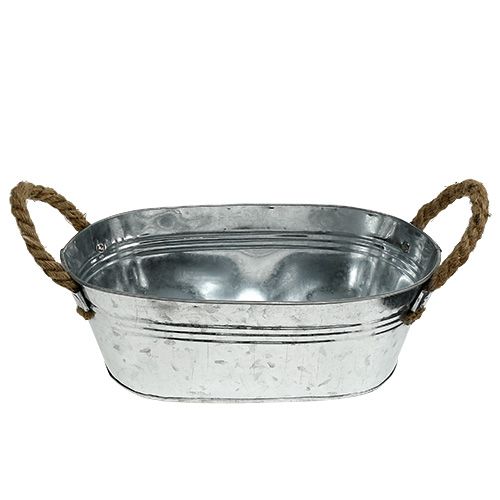 Product Tin bowl oval silver 30cm x 17cm x 10cm