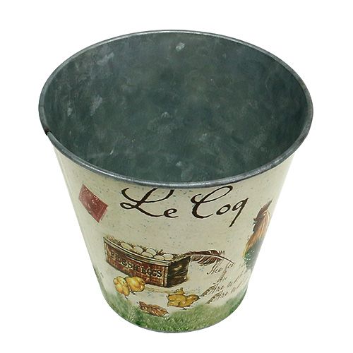 Floristik24 Tin pot with Easter motif Ø13cm H12cm