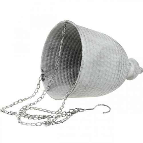 Product Hanging basket Shabby Chic White Ø21cm with hook and chain