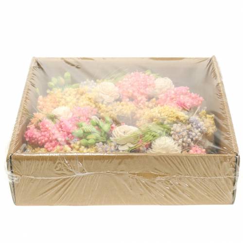 Floristik24 Decorative wreath of dry grass and artificial flowers, colored Ø20cm