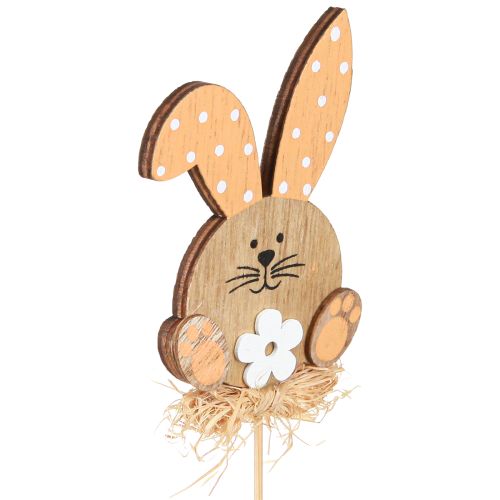 Product Flower Sticks Wooden Rabbit Decoration Easter 4 Colors 5x8cm 16 Pcs