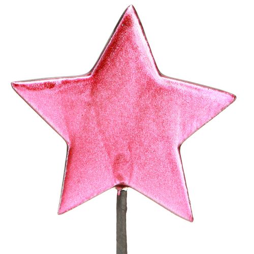 Flower Stick Stars Decoration Berry Ø7cm – 2nd Choice – 24 pcs