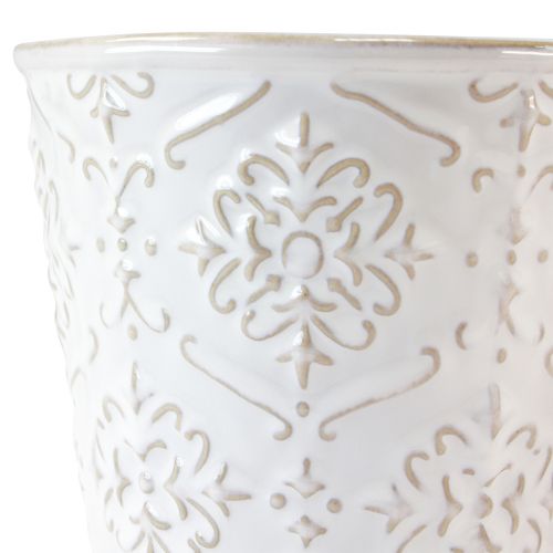 Product Flowerpot ceramic planter white cream beige Ø13.5cm 2pcs