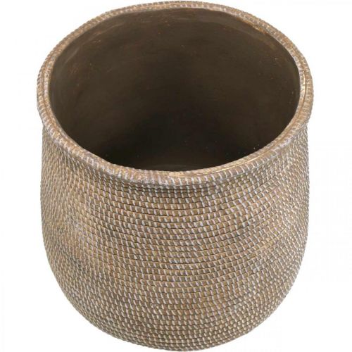 Floristik24 Boho flowerpot ceramic large braided look Ø21.5cm H24cm