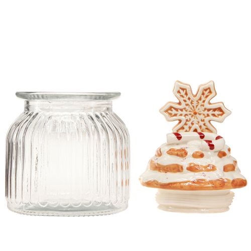 Product Candy jar Christmas cookie jar snowflake H20cm