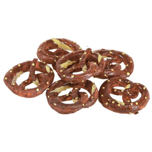 Product Pretzel decoration scatter decoration brown mini pretzels artificial 4cm 6 pcs