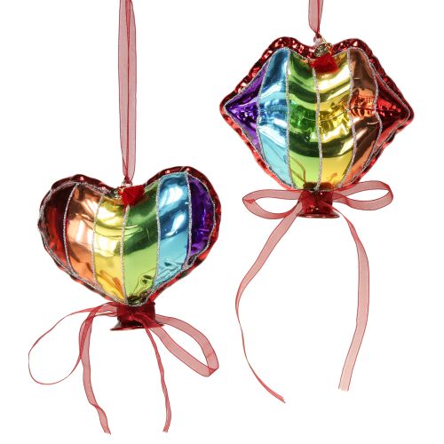 Product Festive glass decoration heart kiss shape Christmas
