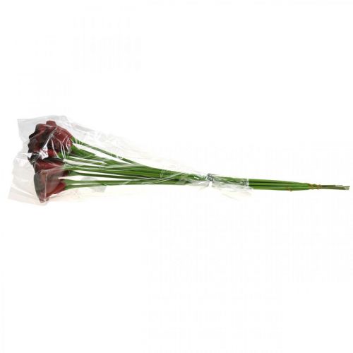 Product Calla red burgundy artificial flowers in bunch 57cm 12pcs