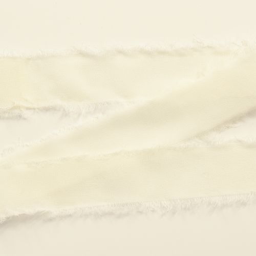 Product Chiffon ribbon cream fabric ribbon with fringes 40mm 15m