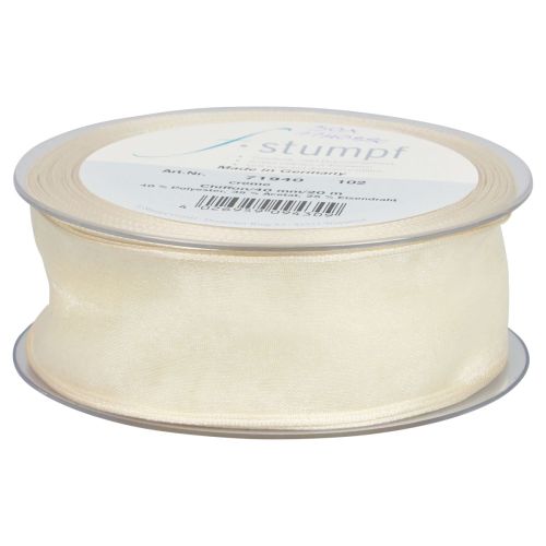 Product Chiffon ribbon organza ribbon decorative ribbon organza cream 40mm 20m