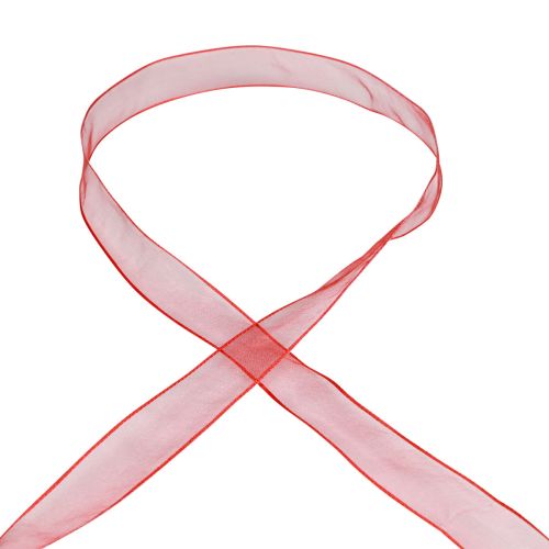 Product Chiffon ribbon organza ribbon decorative ribbon organza red 15mm 20m