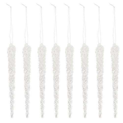 Product Icicle decoration for hanging glows in the dark 15cm 8pcs