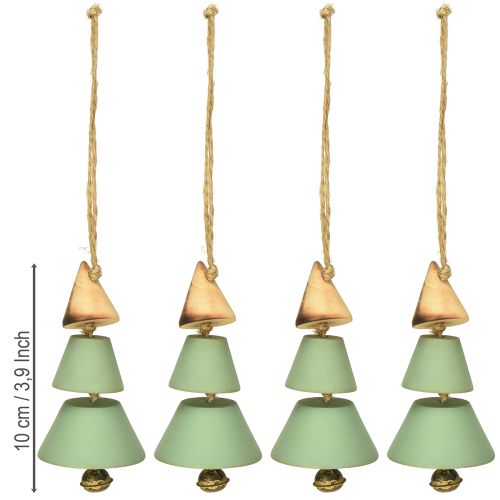 Product Christmas tree decorations, fir tree for hanging, Christmas green/natural H10cm L24cm 4pcs