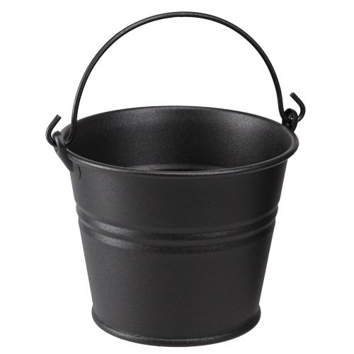 Floristik24 Decorative Bucket Metal Flowerpot Handle Black Ø14cm 3pcs