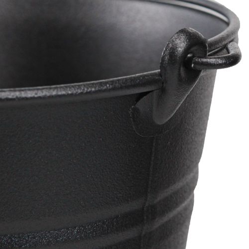 Product Decorative Bucket Metal Flowerpot Handle Black Ø14cm 3pcs