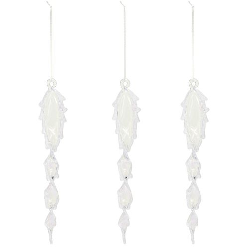 Product Decorative icicles winter decoration for hanging clear white 23m 4pcs