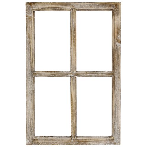 Decorative window frame wooden decoration rustic brown 40×60cm