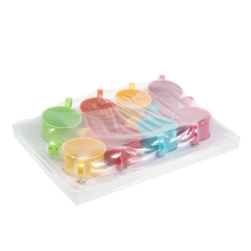 Floristik24 Decorative watering can colored Ø7.5cm H7.5cm 8 pieces