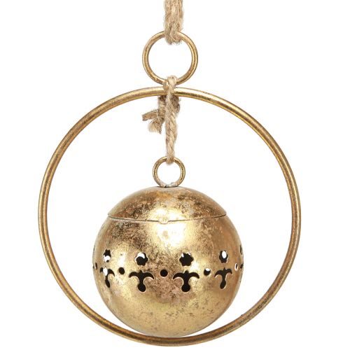 Decorative bell gold hanging decoration metal natural Ø14cm