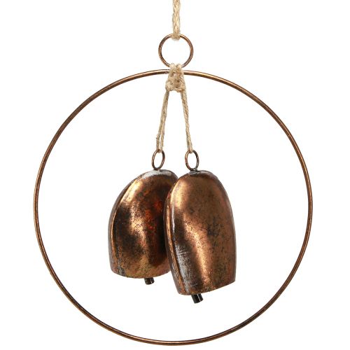 Decoration bells in a ring hanging decoration Christmas bronze Ø29cm