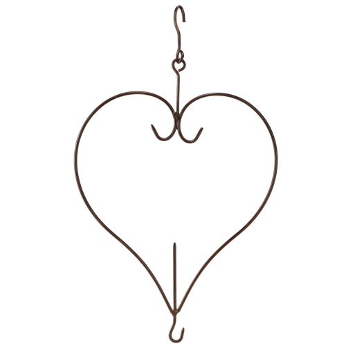 Floristik24 Decorative heart for hanging metal in dark brown H38cm 2pcs