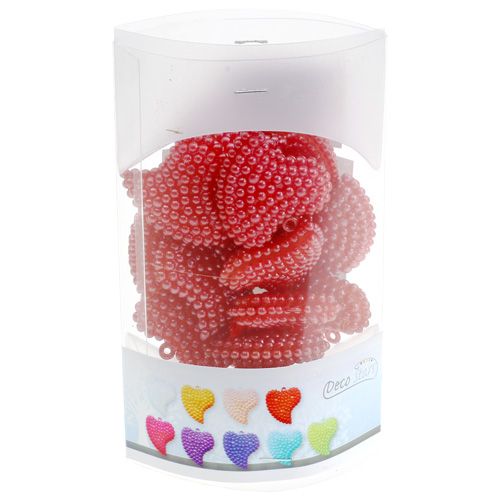 Product Decorative hearts red 3.5cm 16 pcs