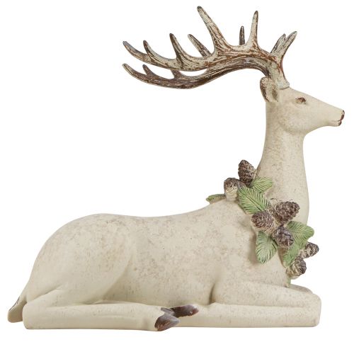 Product Decorative Deer Lying Vintage in Green Brown 30x13x28cm