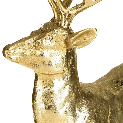 Product Decorative deer standing reindeer figure gold 10.5×4.5×16cm 2 pieces