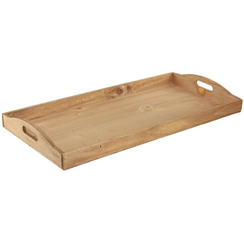 Product Decorative wooden tray oblong FSC in natural 58cmx28cmx6cm