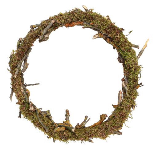 Product Decorative wreath branches with lichen and moss natural decoration Ø33cm