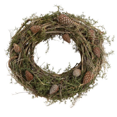 Decorative wreath branches and cedar cones wooden wreath natural Ø40cm