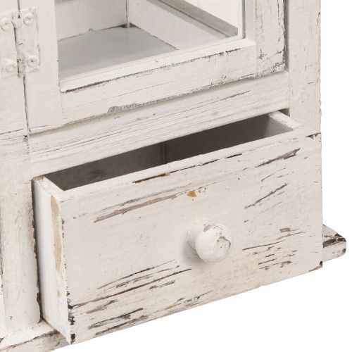 Product Decorative lantern vintage with drawer white 20×20cm H51cm